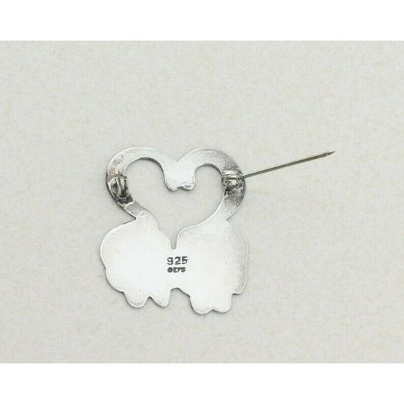 Vintage Sterling Silver Two Kitty Cat Pin Brooch - Picture 4 of 5